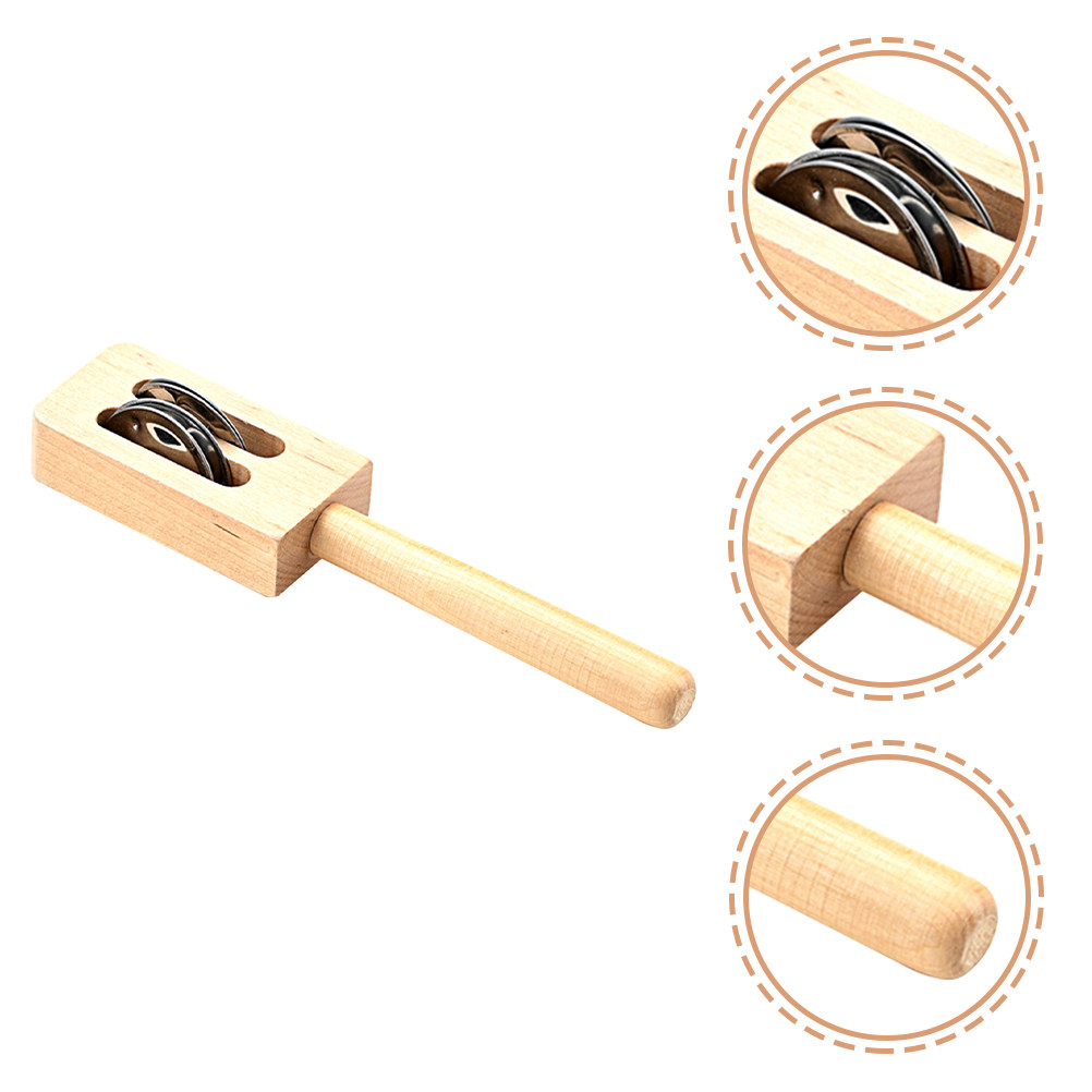 A Musical Instrument You Shake - Baby Wooden Hand Bell Educational Shaking