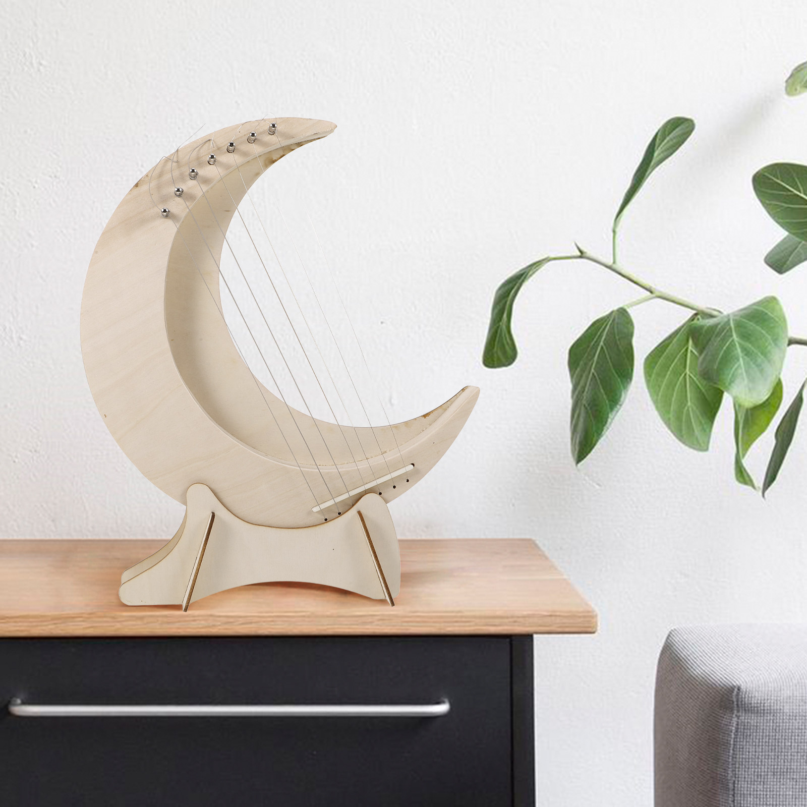 Musical Instrument Lyre - 1Set Portable Lyre Harp Wooden Moon