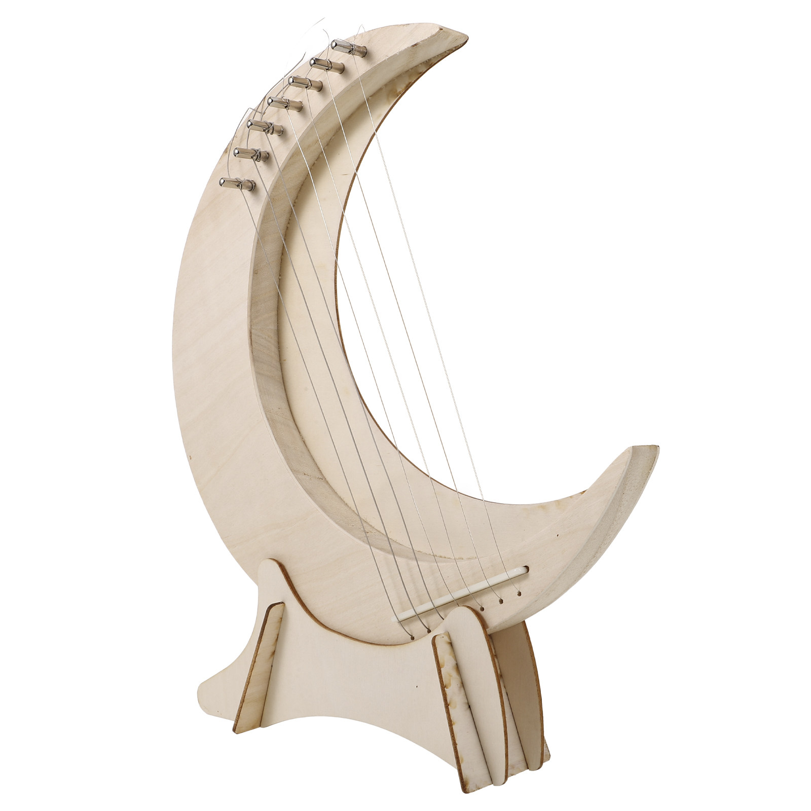 Musical Instrument Lyre - 1 Set Wooden Lyre Harp Moon