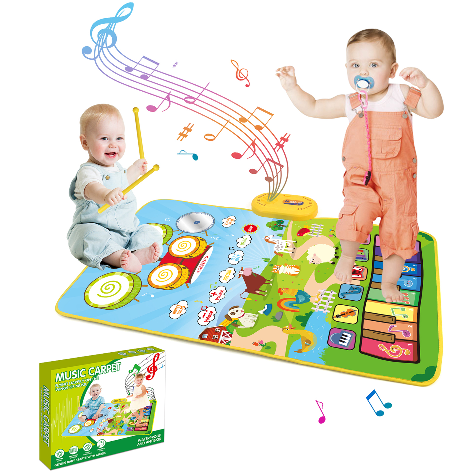 Musical Instruments Names - 80x50cm Toddler Musical Piano Mat with