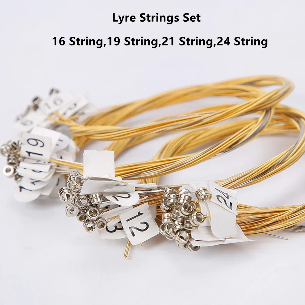 Musical Instrument Lyre - 1Set 15/16/19/21/24Strings Lyre Brass Strings Set