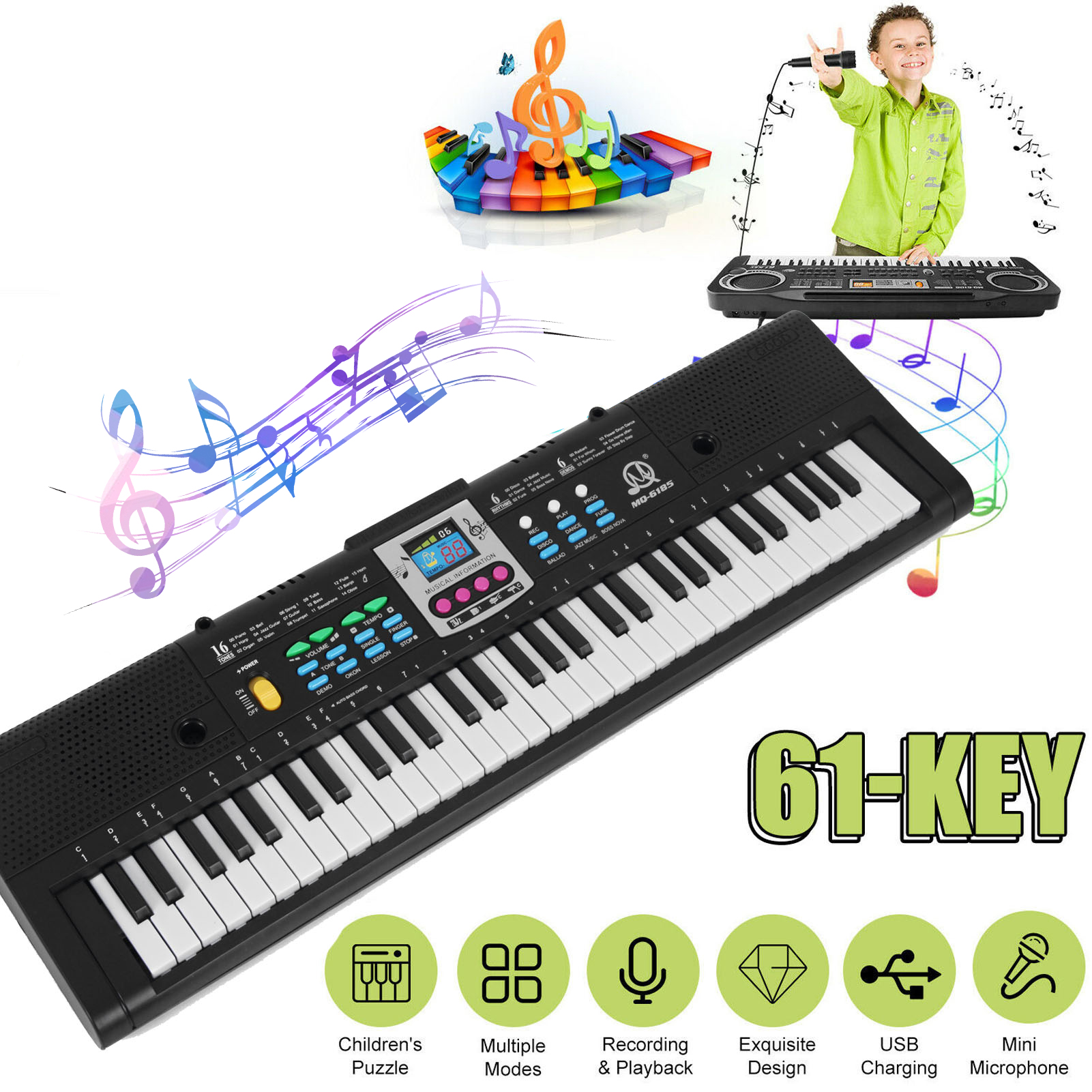 Musical Instruments Names - 61 Keys Digital Music Electronic Keyboard