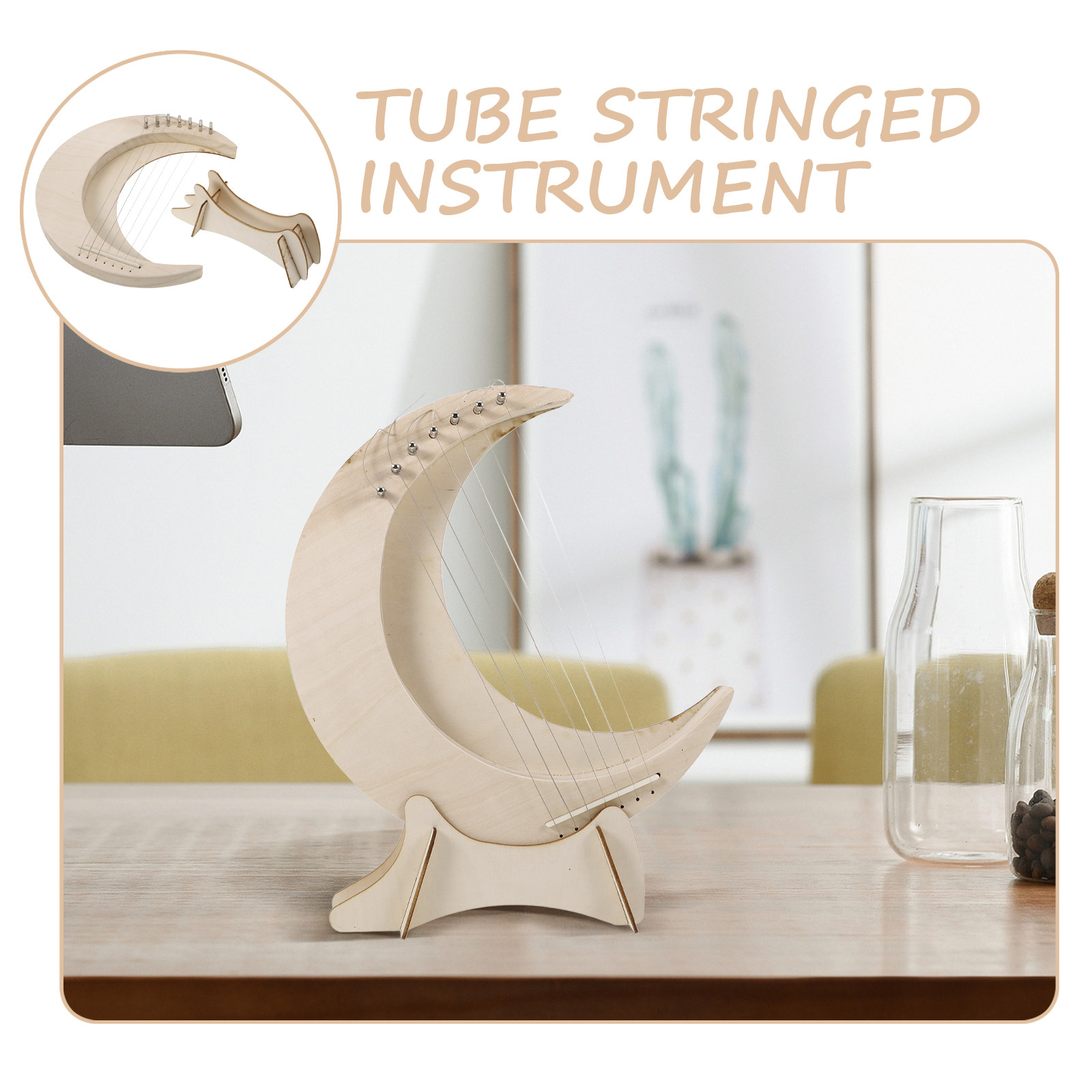 1 Set Wooden Lyre Harp Moon Sh - Musical Instrument Lyre recension och pris