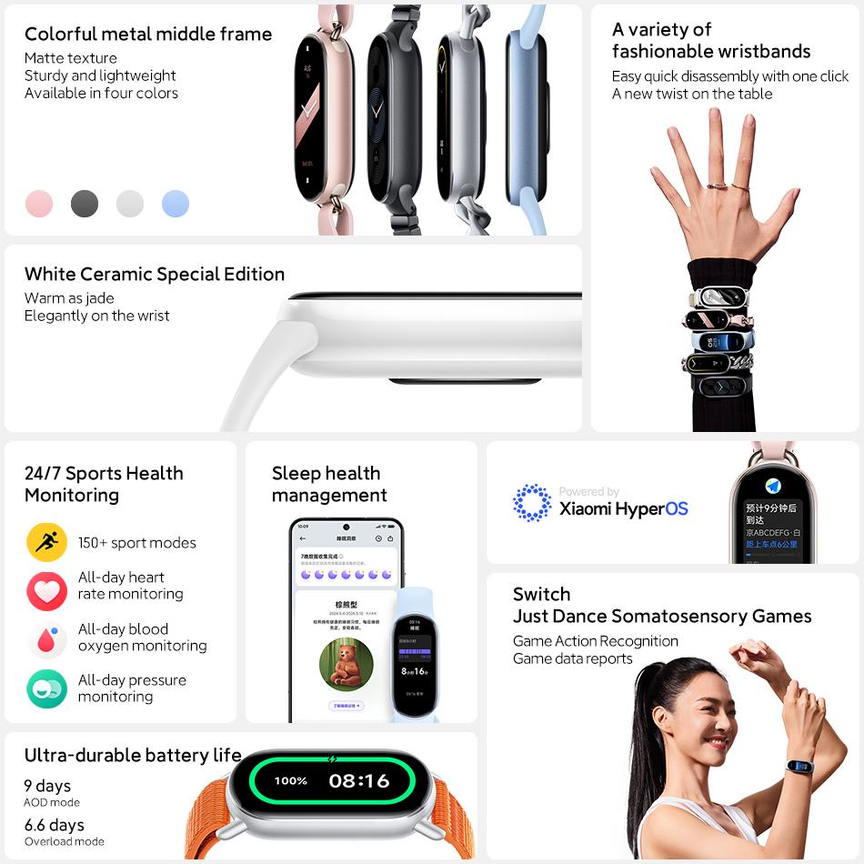 Xiaomi Mi Band 9 AMOLED Screen - Musical Instrument Jewelry recension och pris