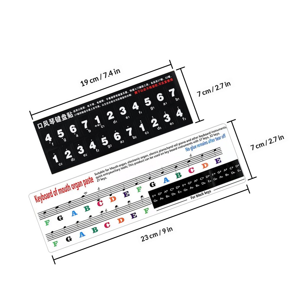 2Pcs Melodica Keyboard Sticker - Musical Instrument Melodica recension och pris