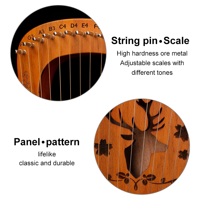 19 Strings Lyre Harp Mahogany  - Musical Instrument Lyre recension och pris