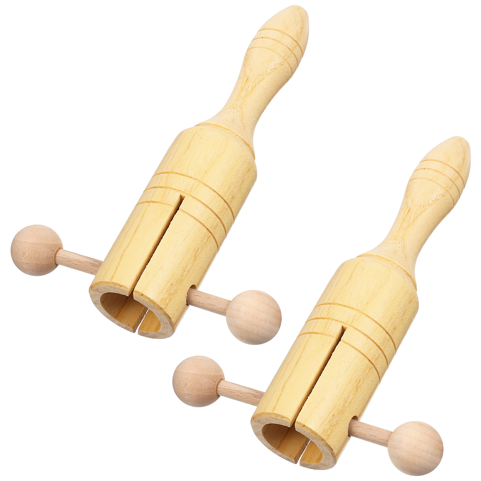 2Pcs Wooden Hand Bells Percuss - A Musical Instrument You Shake recension och pris