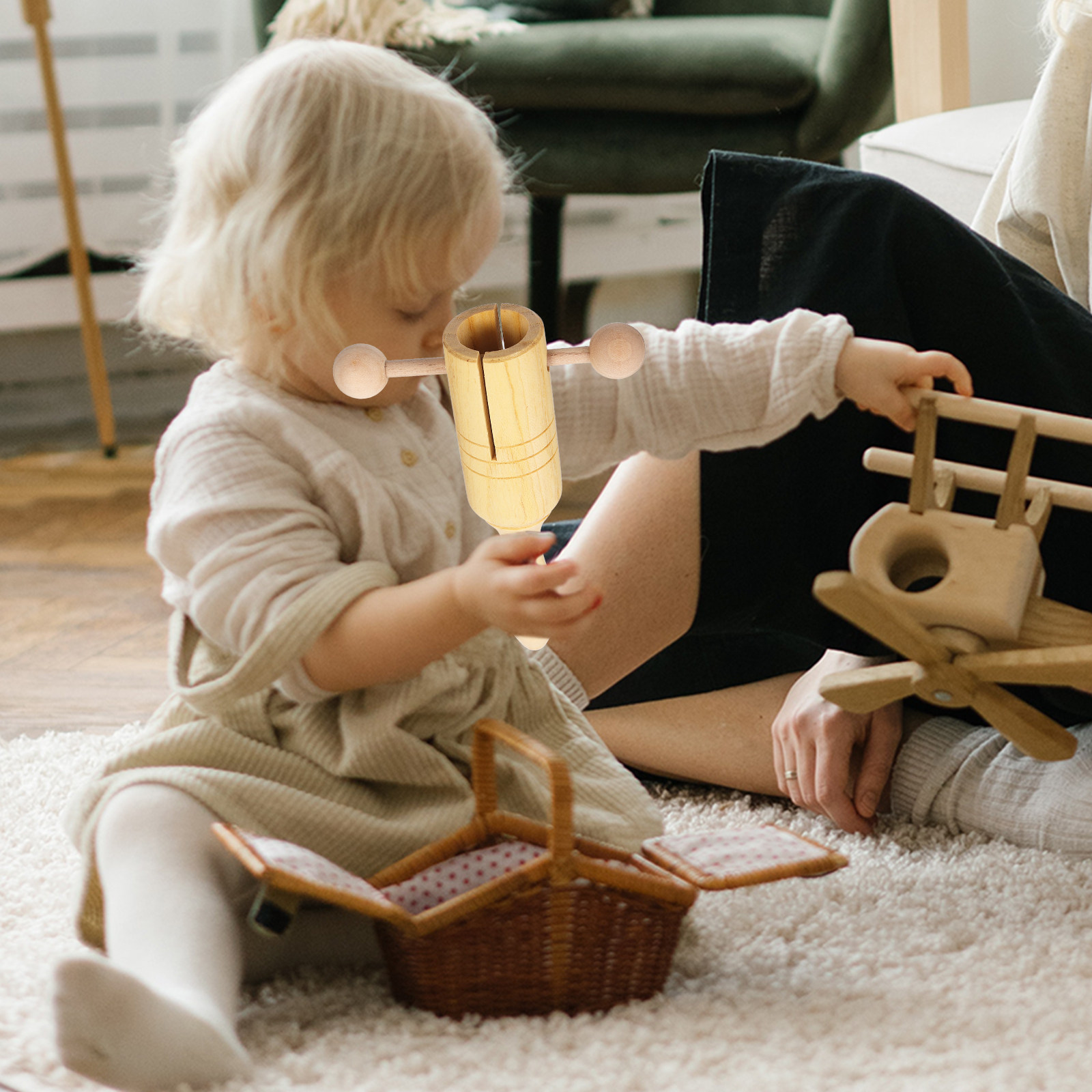2Pcs Wooden Hand Bells Percuss - A Musical Instrument You Shake recension och pris