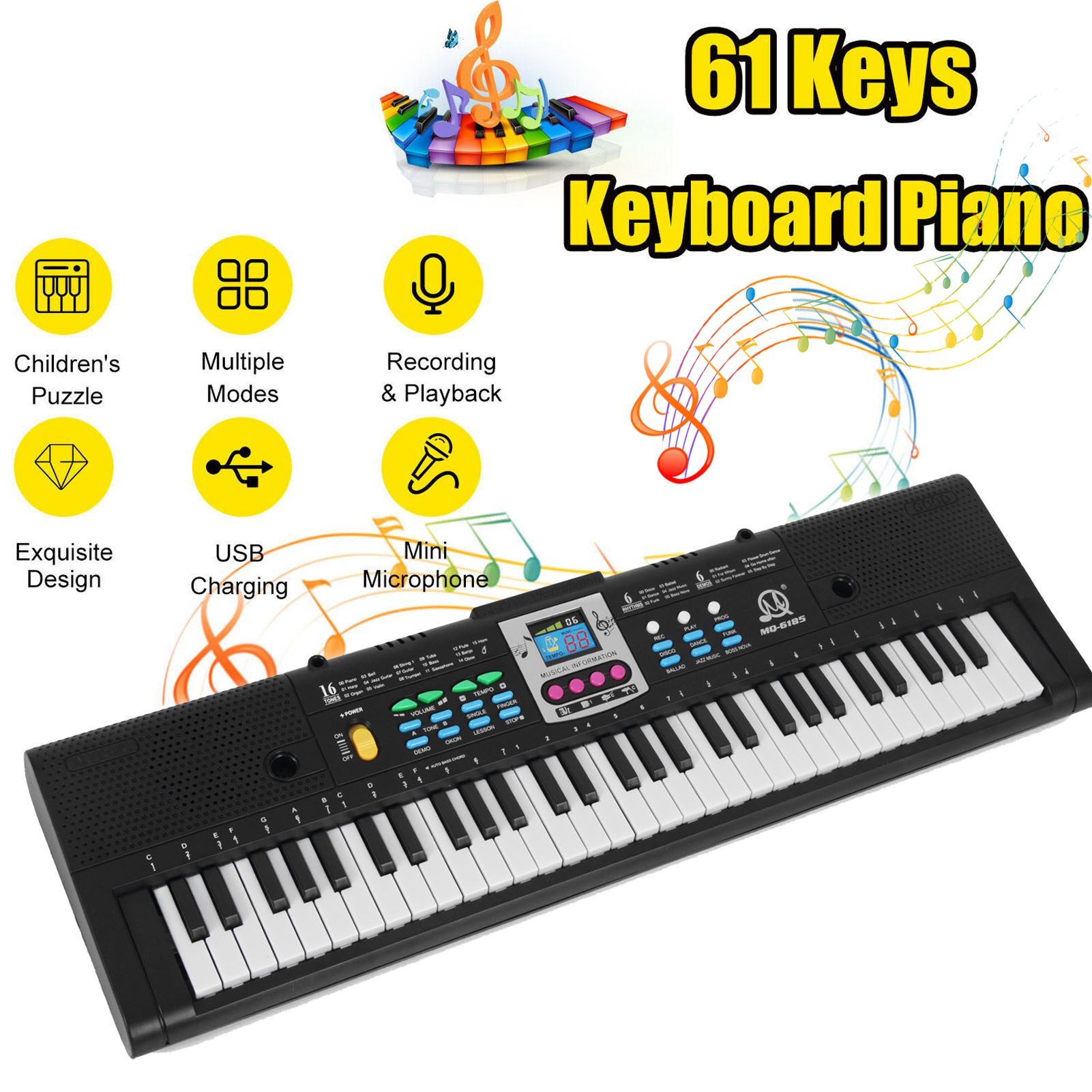 61 Keys Digital Music Electron - Musical Instruments Names recension och pris