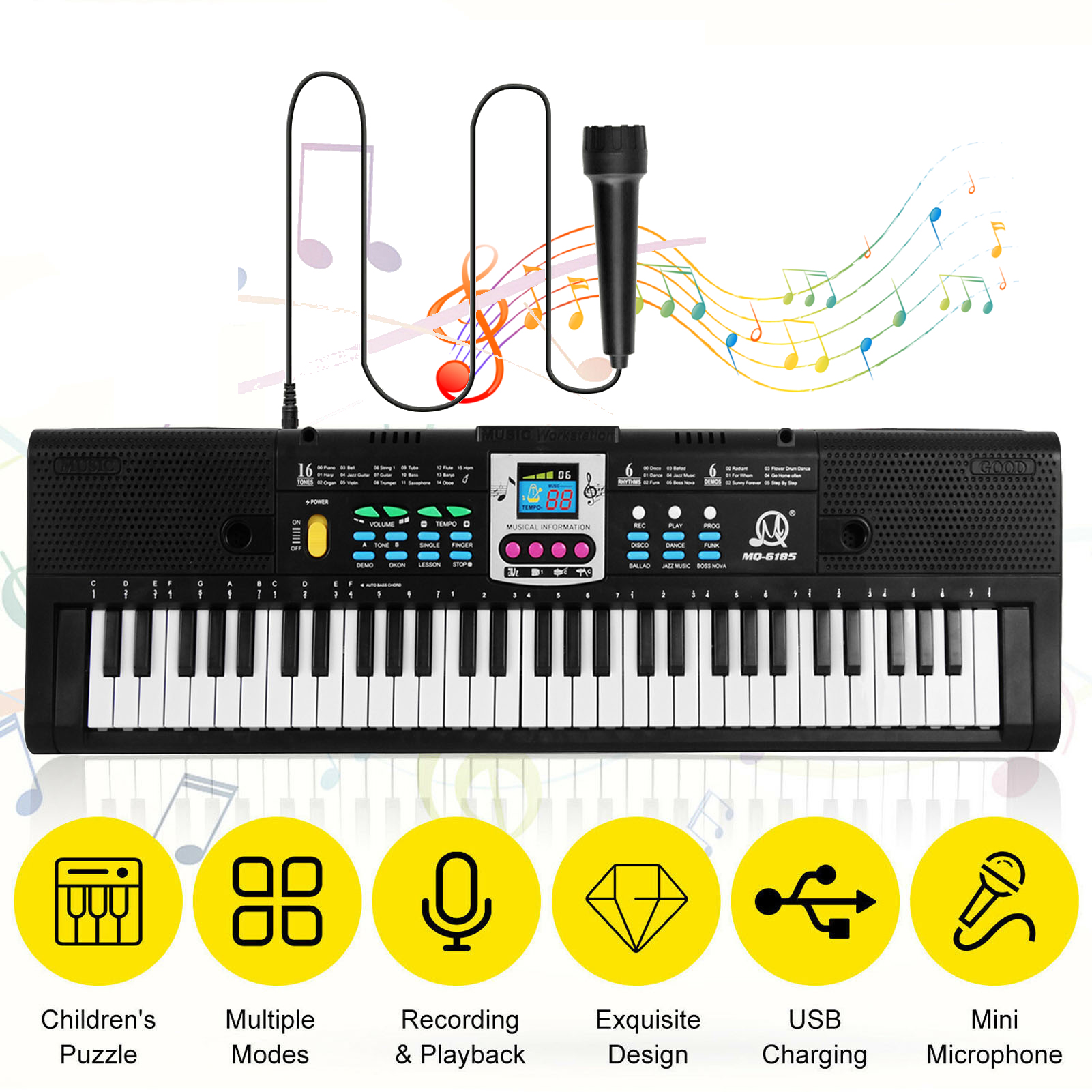 61 Keys Digital Music Electron - Musical Instruments Names recension och pris