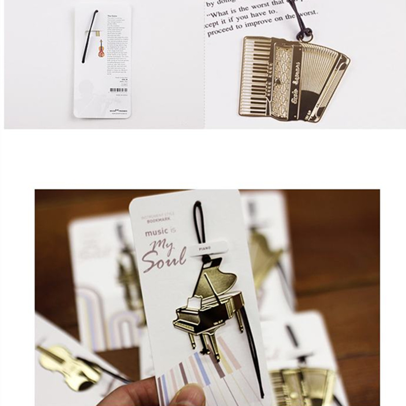 6pcs Music Metal Bookmark Gold - Musical Instrument Veena recension och pris