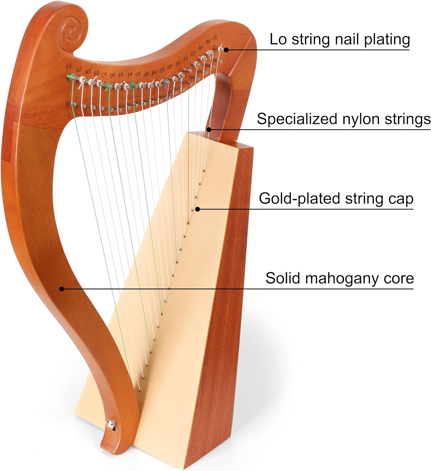15 19 String Mini Harp Lyre Pi - Musical Instrument Lyre recension och pris