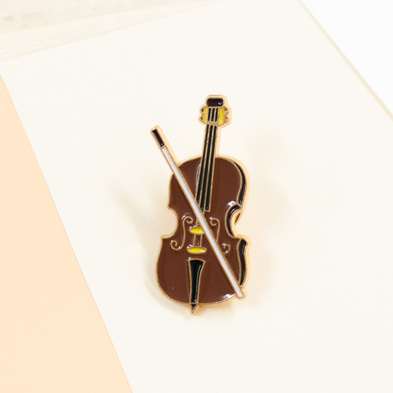 Cartoon Violin Enamel Pin Badg - Musical Instrument Veena recension och pris