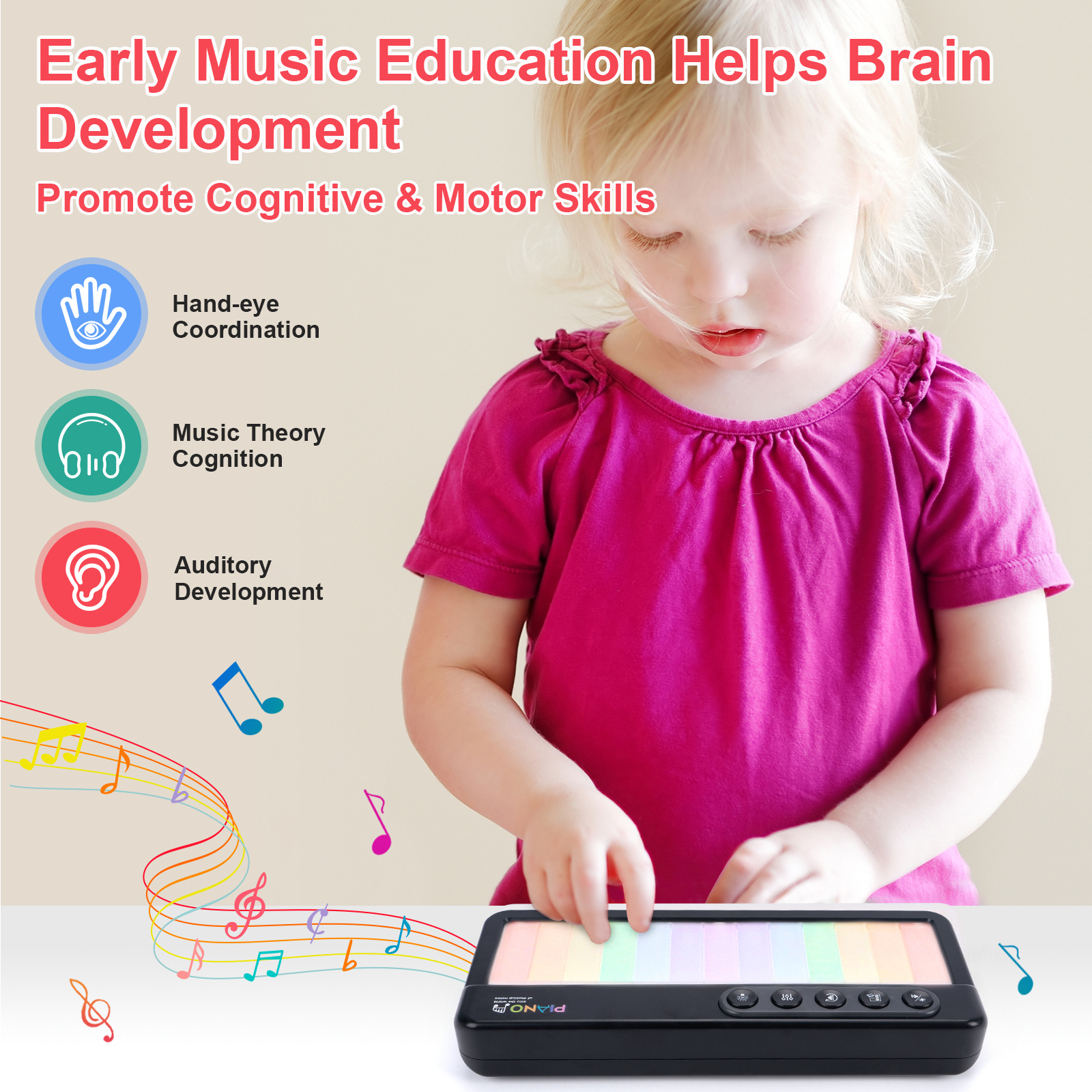 Rainbow Flashing Piano Toys wi - Musical Instruments Names recension och pris